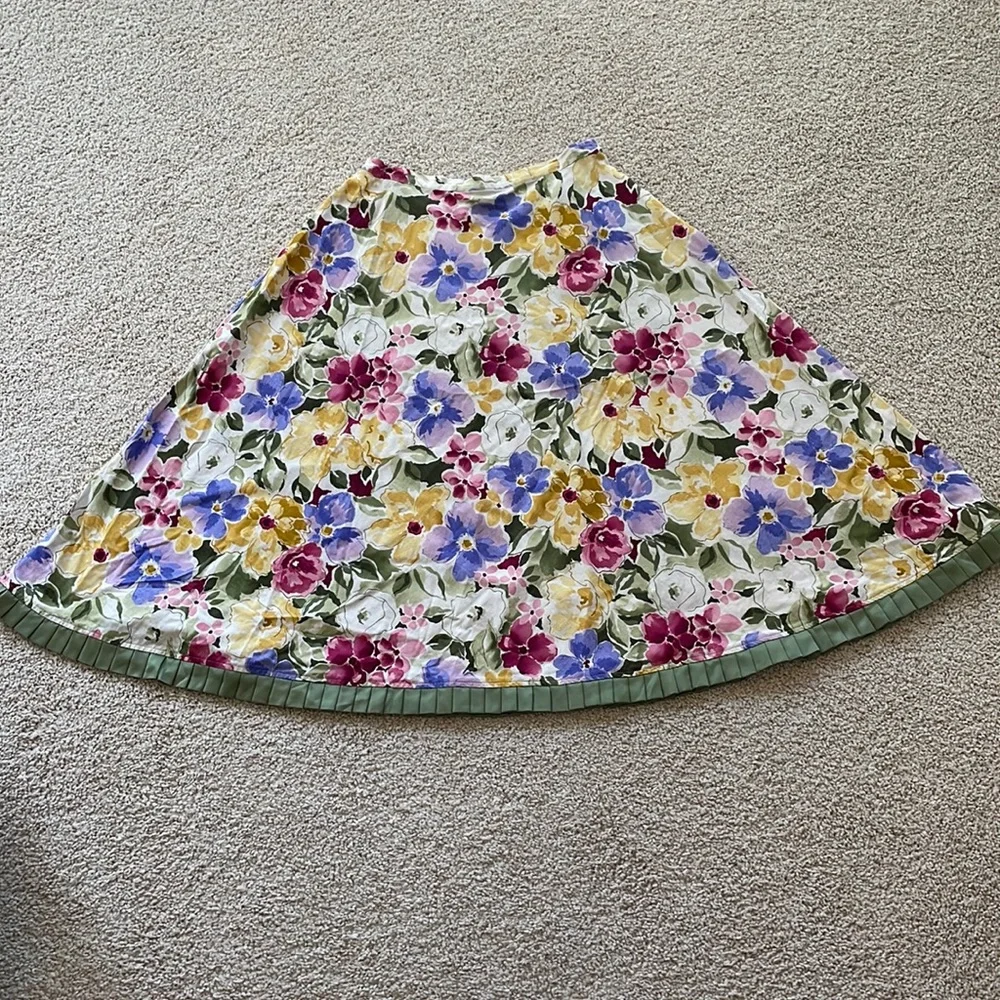 Coldwater Creek Petite Floral Skirt - Flat Front/Elastic Back/Side Zip - Picture 6 of 8